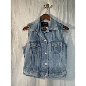 Vintage 90s Be Bop Clothing Juniors Blue Denim Vest L (Fits More‎ Like Medium)